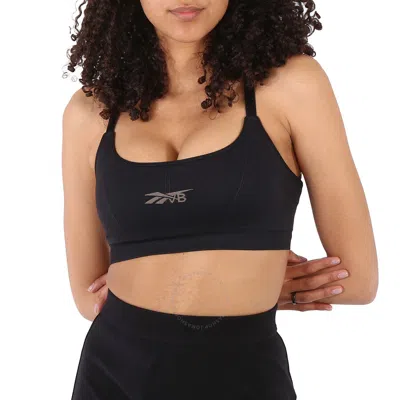 Reebok X Victoria Beckham Black Logo Seamless Sports Bra In Black