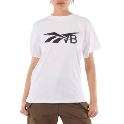REEBOK X VICTORIA BECKHAM LOGO T-SHIRT IN WHITE