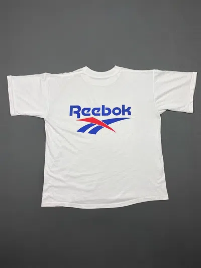 Pre-owned Reebok X Vintage 1990's Vintage Reebok Back Logo Boxy Tee In White