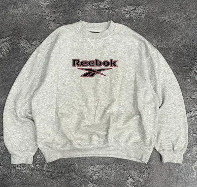 Pre-owned Reebok X Vintage 90's Reebok Baggy Big Logo Sweatshirt Archive Y2k In Grey