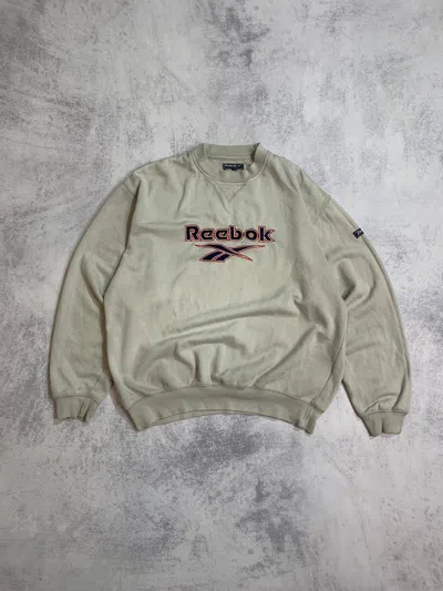 Pre-owned Reebok X Vintage Reebok Big Logo Vintage Unisex Sweatshirt In Beige