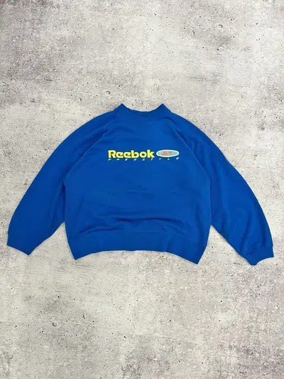 Pre-owned Reebok X Vintage Reebok Freestyle 90's Vintage Sweatshirt Big Logo In Blue