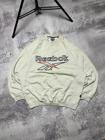Pre-owned Reebok X Vintage Reebook Sweatshirt Big Center Logo Rebook Vintage In White