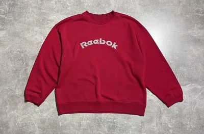 Pre-owned Reebok X Vintage Y2k Reebok Embroidered Logo Sweatshirt In Red