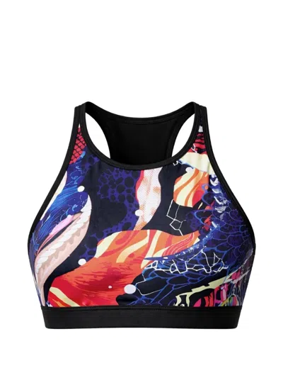 Reebok Yoga Graffiti Sports Bra In Black