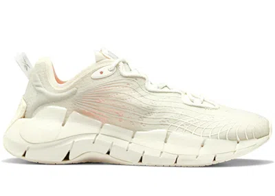 Pre-owned Reebok Zig Kinetica 2 (women's) Sneakers In Chalk/pure Grey 2/orange Flare