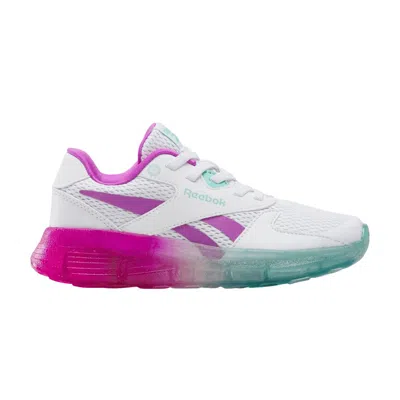 Pre-owned Reebok Zig N' Glow 2 Elastic Lace Little Kid 'white Aqua Purple Rave' | Kid's Size 10.5