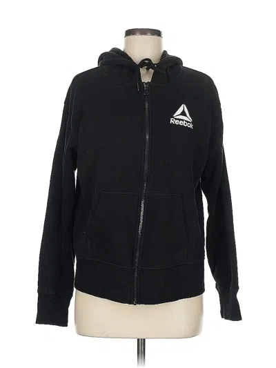 Pre-owned Reebok Zip Up Hoodie In Black