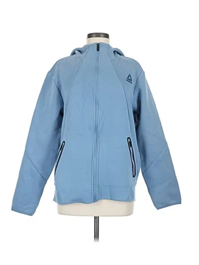 Pre-owned Reebok Zip Up Hoodie In Blue