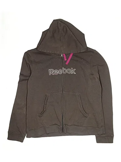 Pre-owned Reebok Kids' Zip Up Hoodie In Brown