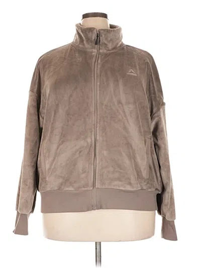 Pre-owned Reebok Zip Up Hoodie In Brown