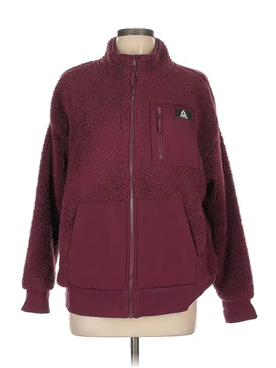 Pre-owned Reebok Zip Up Hoodie In Burgundy