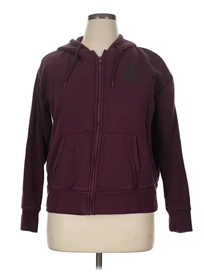 Pre-owned Reebok Zip Up Hoodie In Burgundy