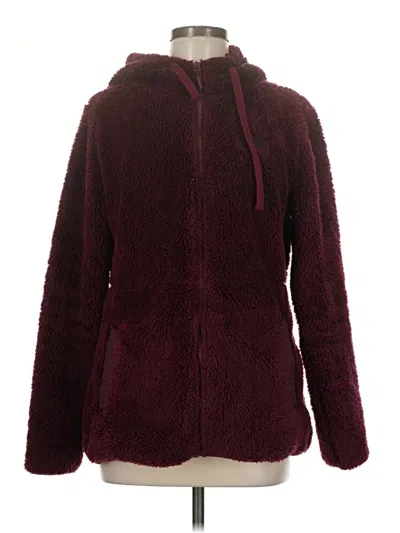 Pre-owned Reebok Zip Up Hoodie In Burgundy