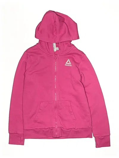 Pre-owned Reebok Kids' Zip Up Hoodie In Pink