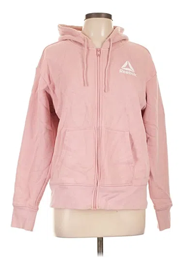 Pre-owned Reebok Zip Up Hoodie In Pink