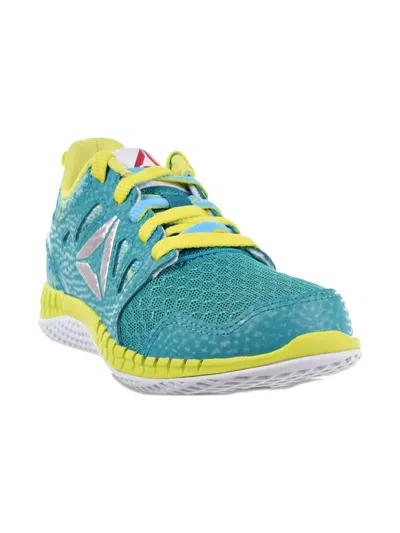 Reebok Kids' Zprint 3d "teal Blue/yellow" Sneakers In Multi