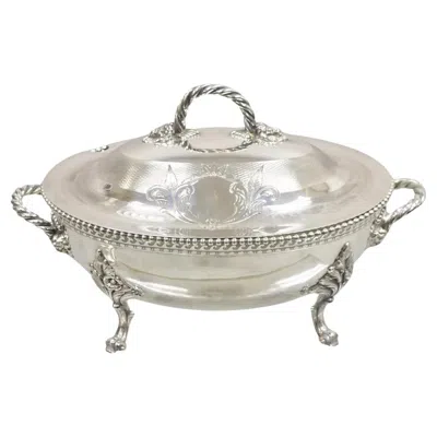 Pre-owned Reed & Barton Antique  Figural Baroque Silver Plated Lion Head Large Soup Tureen