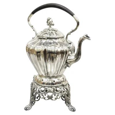 Pre-owned Reed & Barton Antique  Silver Plated Victorian Tilting Tea Coffee Pot On Stand