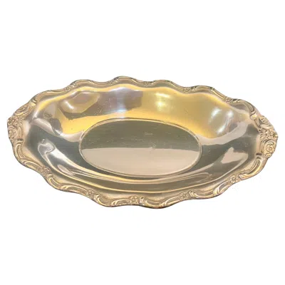 Pre-owned Reed & Barton Antique  X 822 Sterling Silver Decorative Oval Dish-bowl In Brown