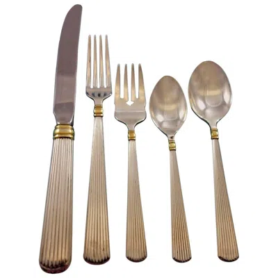Pre-owned Reed & Barton Ashmont Gold By R&b Sterling Silver Flatware Set For 8 Service 40 Pcs Dinner