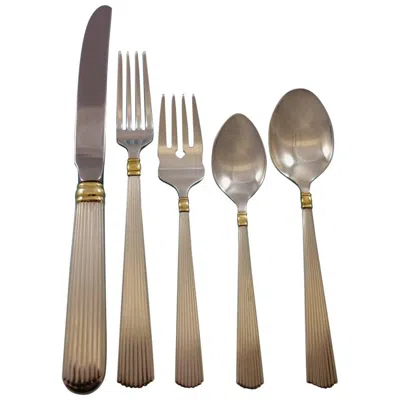 Pre-owned Reed & Barton Ashmont Gold By  Sterling Silver Flatware Set For 12 60 Pcs Dinner