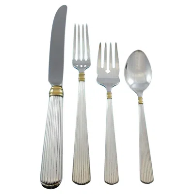 Pre-owned Reed & Barton Ashmont Gold By  Sterling Silver Flatware Set Service 36 Pcs Dinner