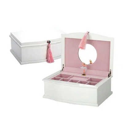 Reed & Barton Ballerina Musical Jewelry Box In White