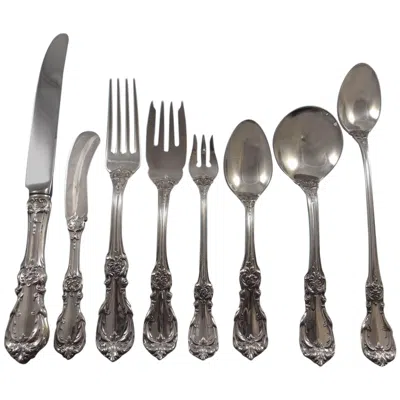 Pre-owned Reed & Barton Burgundy By  Sterling Silver Flatware Set 12 Service 113 Pcs, Huge In Red