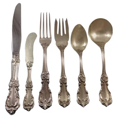 Pre-owned Reed & Barton Burgundy By  Sterling Silver Flatware Set 12 Service Lunch 74 Pcs In Red