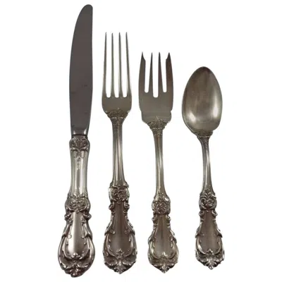 Pre-owned Reed & Barton Burgundy By  Sterling Silver Flatware Set 8 Service Lunch 33 Piece In Red