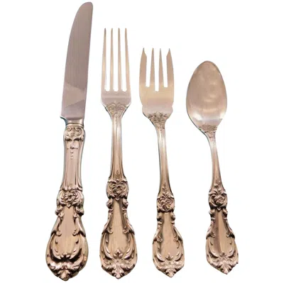 Pre-owned Reed & Barton Burgundy By  Sterling Silver Flatware Set For 12 Service 48 Pieces In Red