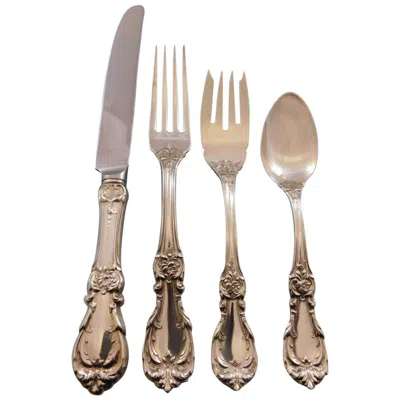 Pre-owned Reed & Barton Burgundy By  Sterling Silver Flatware Set For 12 Service 54 Pcs In Red