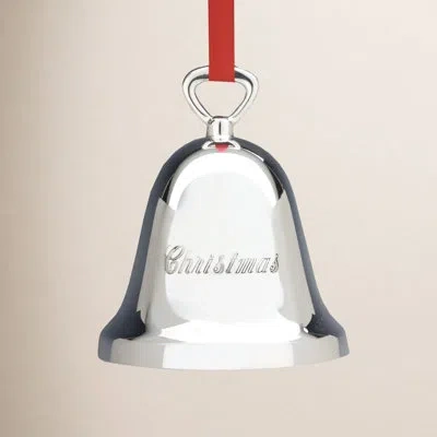 Reed & Barton Christmas Bell Holiday Shaped Ornament In Red;silver
