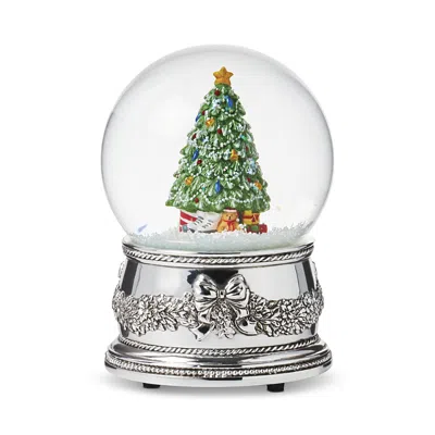 Reed & Barton Christmas Tree Musical Snow Globe In Green