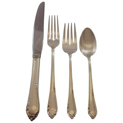 Pre-owned Reed & Barton Dancing Flowers By Reed And Barton Sterling Silver Flatware Set 8 Service 47 Pcs In Brown
