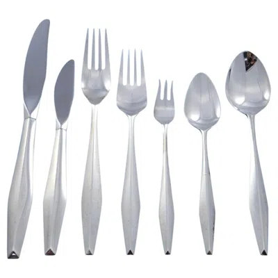 Pre-owned Reed & Barton Diamond By Reed And Barton Sterling Silver Flatware Set Service 96 Pieces Modern