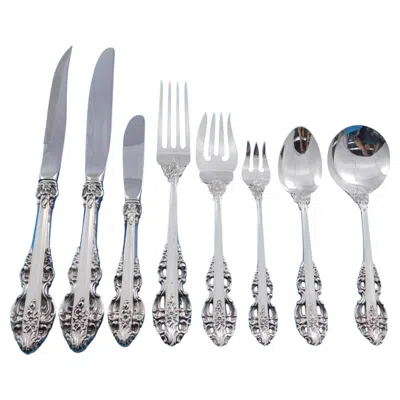 Pre-owned Reed & Barton El Greco By Reed And Barton Sterling Silver Flatware Service For 8 Set 73 Pcs