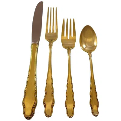 Pre-owned Reed & Barton English Provincial Gold By  Sterling Silver Flatware Set Service