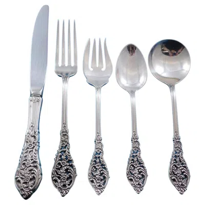 Pre-owned Reed & Barton Florentine Lace By  Sterling Silver Flatware Set 12 Service 63 Pcs