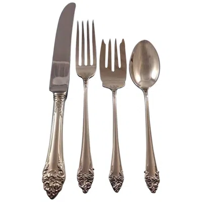 Pre-owned Reed & Barton Fragrance By  Sterling Silver Flatware Set For 8 Service 32 Pieces
