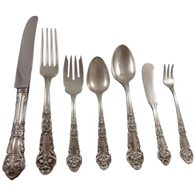 Pre-owned Reed & Barton French Renaissance By  Sterling Silver Flatware Dinner Set 84 Pcs