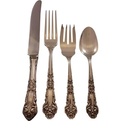 Pre-owned Reed & Barton French Renaissance By  Sterling Silver Flatware Set 8 Service 32 Pc In Brown