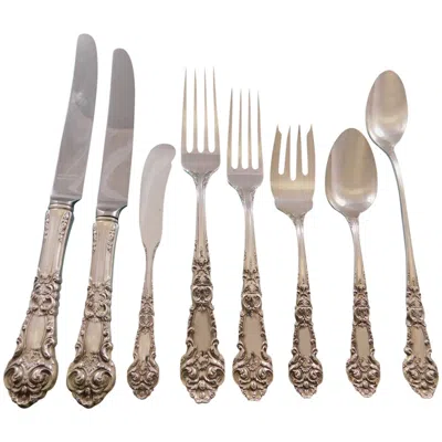 Pre-owned Reed & Barton French Renaissance  Sterling Silver Flatware Set Service 70 Pcs Dn In Brown