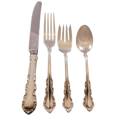 Pre-owned Reed & Barton Georgian Rose By  Sterling Silver Flatware Service Set 54 Pieces In Red