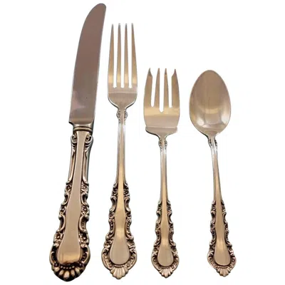 Pre-owned Reed & Barton Georgian Rose By Reed And Barton Sterling Silver Flatware Set 41 Pcs Dinner Size In Red