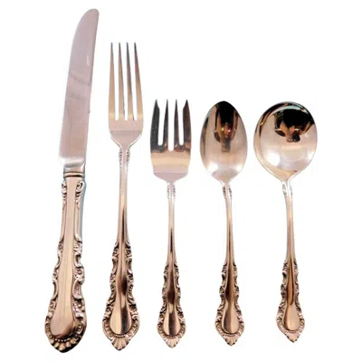Pre-owned Reed & Barton Georgian Rose By  Sterling Silver Flatware Set Service 71 Pc Dinner In Red