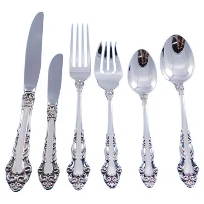 Pre-owned Reed & Barton Grande Renaissance  Sterling Silver Flatware Set 12 Service 79 Pcs
