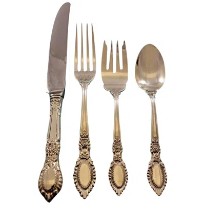 Pre-owned Reed & Barton Guildhall By Reed And Barton Sterling Silver Flatware Set 8 Service 35 Pieces In Brown