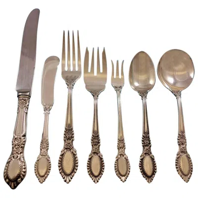 Pre-owned Reed & Barton Guildhall By Reed And Barton Sterling Silver Flatware Set Service 42 Pieces In Brown